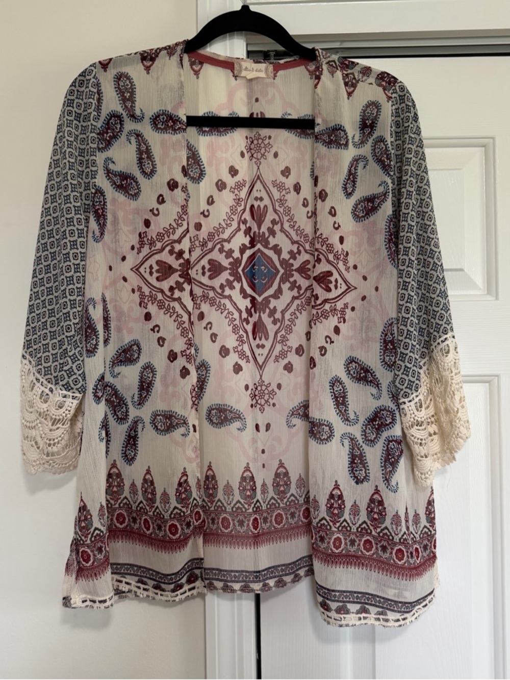 Altar'd State Open Front Cardigan Kimono Boho Paisley Size Medium